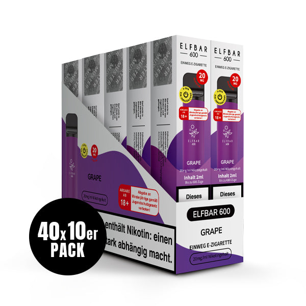 Elfbar 600 Einweg-E-Zigarette Grape 20mg Nikotin