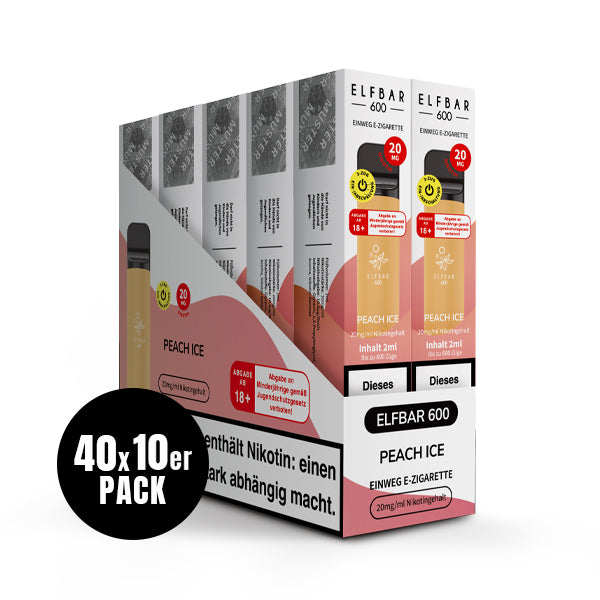 Elfbar 600 Einweg-E-Zigarette Peach Ice 20mg Nikotin