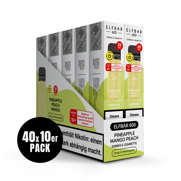 Elfbar 600 Einweg-E-Zigarette Pineapple Peach Mango 20mg Nikotin