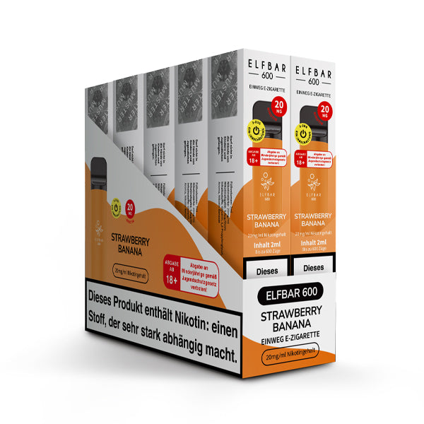 Elfbar 600 Einweg-E-Zigarette Strawberry Banana 20mg Nikotin
