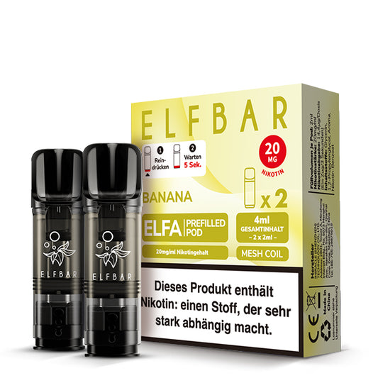 Elfbar ELFA Prefilled Pod Banana 20mg Nikotin 2er Pack