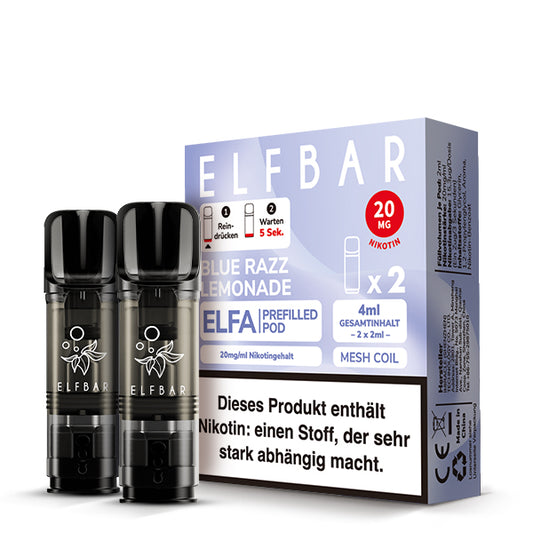 Elfbar ELFA Prefilled Pod Blue Razz Lemonade 20mg Nikotin 2er Pack
