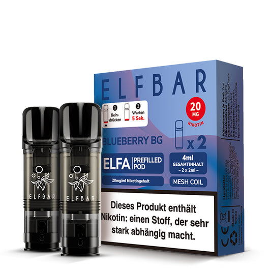 Elfbar ELFA Prefilled Pod Blueberry BG 20mg Nikotin 2er Pack