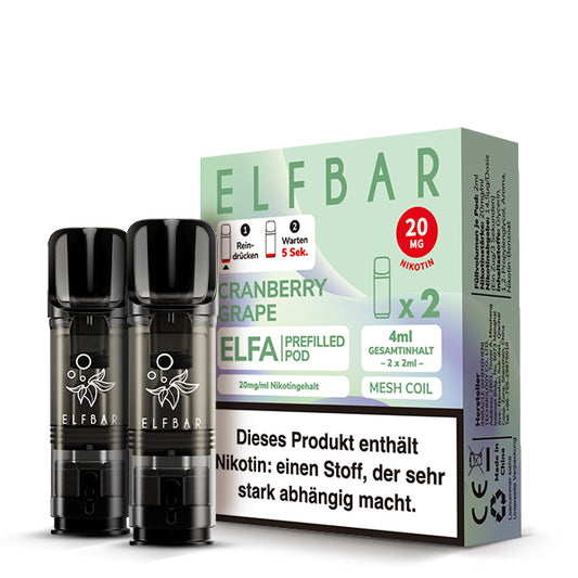 Elfbar ELFA Prefilled Pod Cranberry Grape 20mg Nikotin 2er Pack