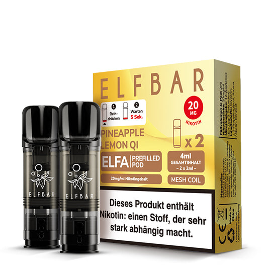 Elfbar ELFA Prefilled Pod Pineapple Lemon Qi 20mg Nikotin 2er Pack