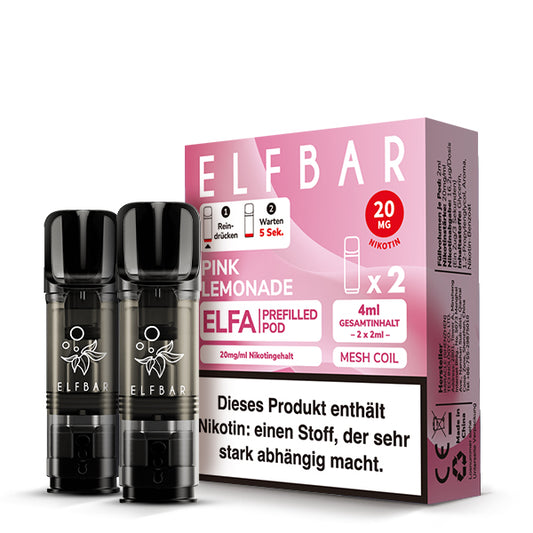 Elfbar ELFA Prefilled Pod Pink Lemonade 20mg Nikotin 2er Pack