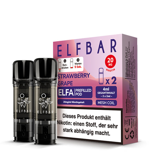 Elfbar ELFA Prefilled Pod Strawberry Grape 20mg Nikotin 2er Pack