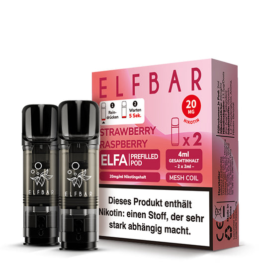 Elfbar ELFA Prefilled Pod Strawberry Raspberry 20mg Nikotin 2er Pack