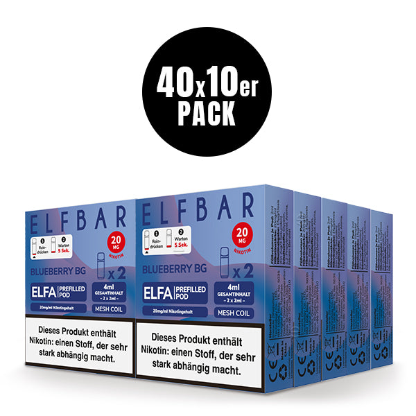 Elfbar ELFA Prefilled Pod Blueberry BG 20mg Nikotin 2er Pack