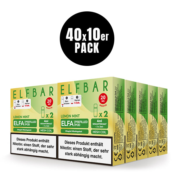 Elfbar ELFA Prefilled Pod Lemon Mint 20mg Nikotin 2er Pack