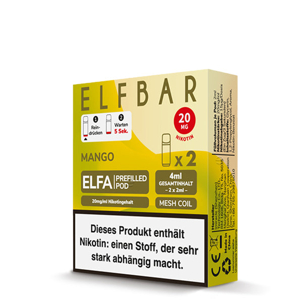 Elfbar ELFA Prefilled Pod Mango 20mg Nikotin 2er Pack