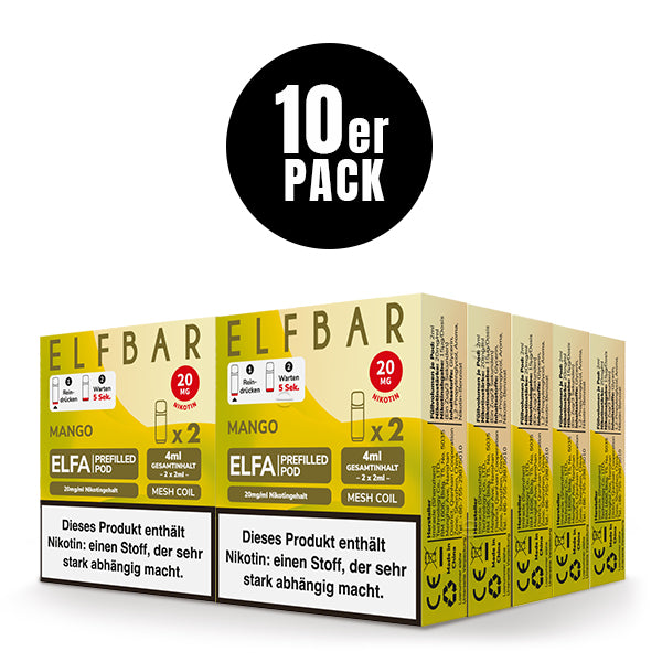 Elfbar ELFA Prefilled Pod Mango 20mg Nikotin 2er Pack