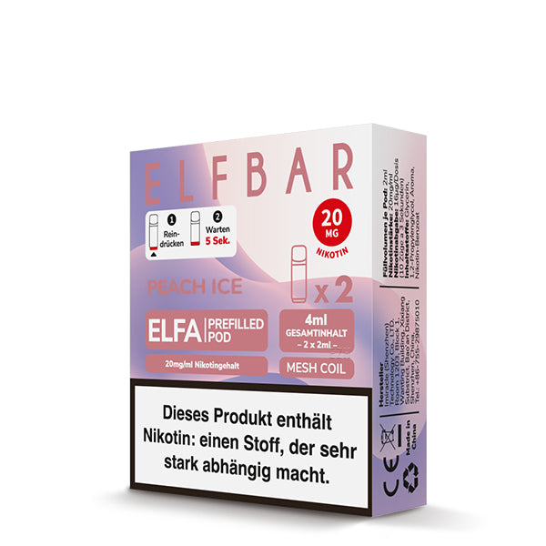 Elfbar ELFA Prefilled Pod Peach Ice 20mg Nikotin 2er Pack