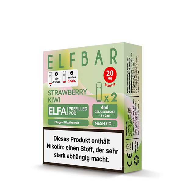 Elfbar ELFA Prefilled Pod Strawberry Kiwi 20mg Nikotin 2er Pack