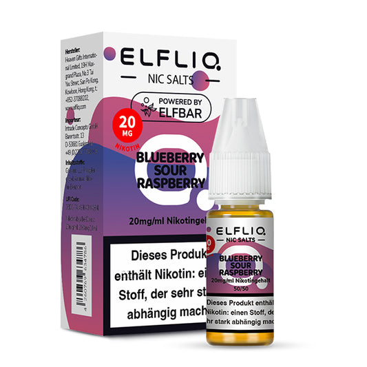 Elfbar Elfliq eLiquid 10ml Blueberry Sour Raspberry 10ML