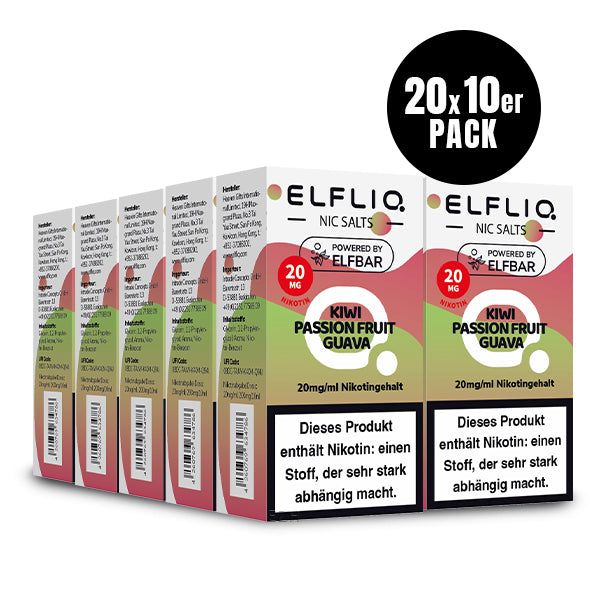 Elfbar Elfliq eLiquid 10ml Kiwi Passion Fruit Guava 10ML