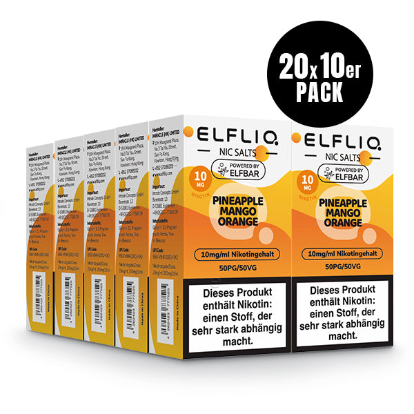 Elfbar Elfliq eLiquid 10ml Pineapple Mango Orange 10ML
