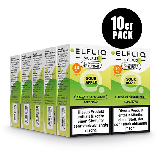 Elfbar Elfliq eLiquid 10ml Sour Apple 10ML