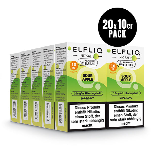 Elfbar Elfliq eLiquid 10ml Sour Apple 10ML