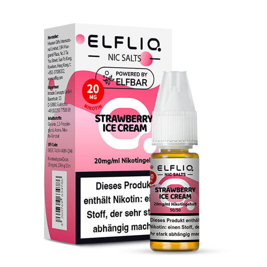 Elfbar Elfliq eLiquid 10ml Strawberry Ice Cream 10ML