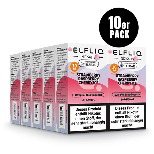 Elfbar Elfliq eLiquid 10ml Strawberry Raspberry Cherry Ice 10ML
