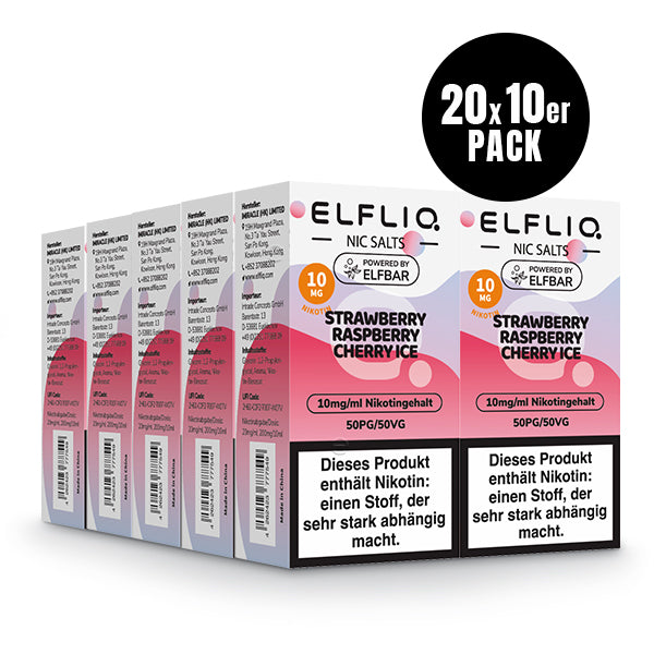 Elfbar Elfliq eLiquid 10ml Strawberry Raspberry Cherry Ice 10ML