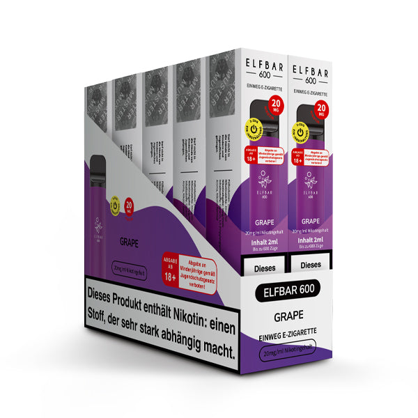 Elfbar 600 Einweg-E-Zigarette Grape 20mg Nikotin