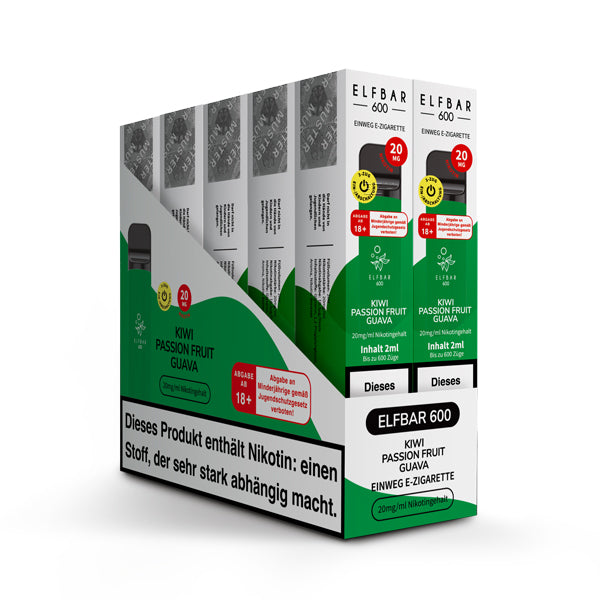 Elfbar 600 Einweg-E-Zigarette Kiwi Passion Fruit Guava 20mg Nikotin