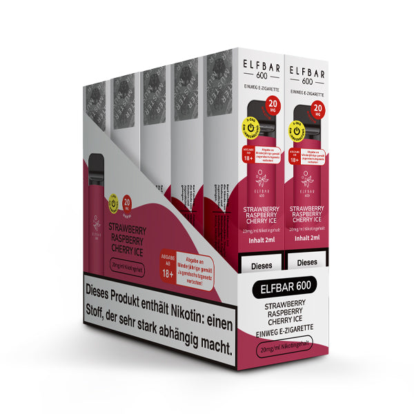 Elfbar 600 Einweg-E-Zigarette Strawberry Raspberry Cherry Ice 20mg Nikotin