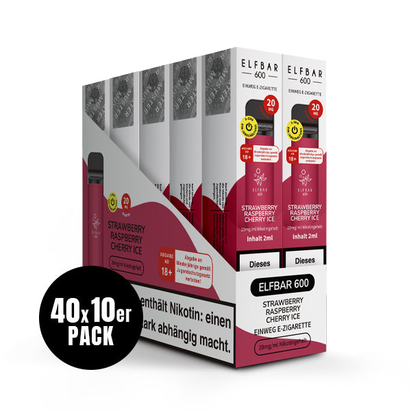 Elfbar 600 Einweg-E-Zigarette Strawberry Raspberry Cherry Ice 20mg Nikotin