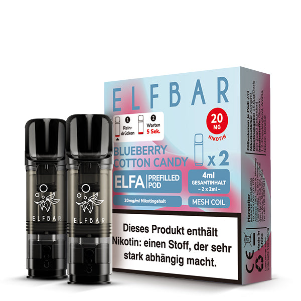 Elfbar ELFA Prefilled Pod Blueberry Cotton Candy 20mg Nikotin 2er Pack