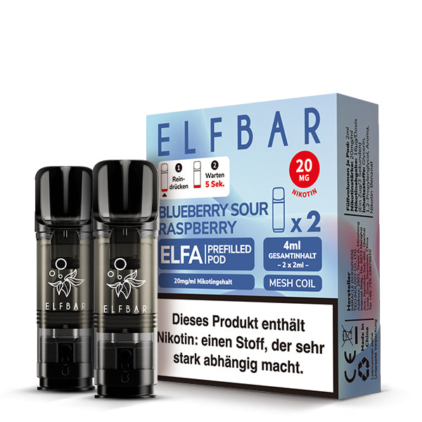 Elfbar ELFA Prefilled Pod Blueberry Sour Raspberry 20mg Nikotin 2er Pack