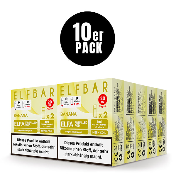 Elfbar ELFA Prefilled Pod Banana 20mg Nikotin 2er Pack