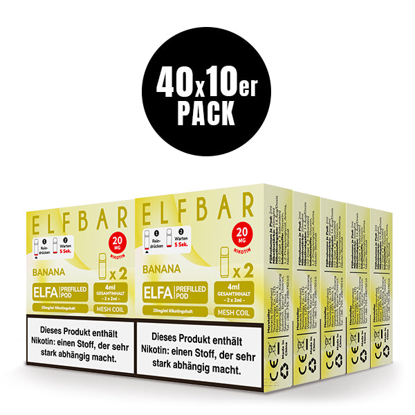 Elfbar ELFA Prefilled Pod Banana 20mg Nikotin 2er Pack
