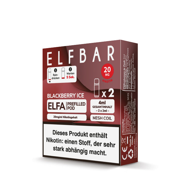 Elfbar ELFA Prefilled Pod Blackberry Ice 20mg Nikotin 2er Pack