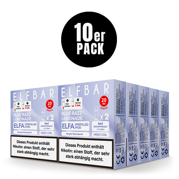 Elfbar ELFA Prefilled Pod Blue Razz Lemonade 20mg Nikotin 2er Pack
