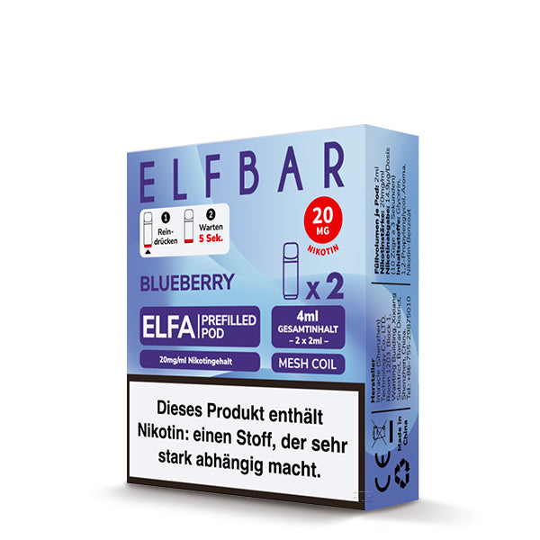 Elfbar ELFA Prefilled Pod Blueberry 20mg Nikotin 2er Pack