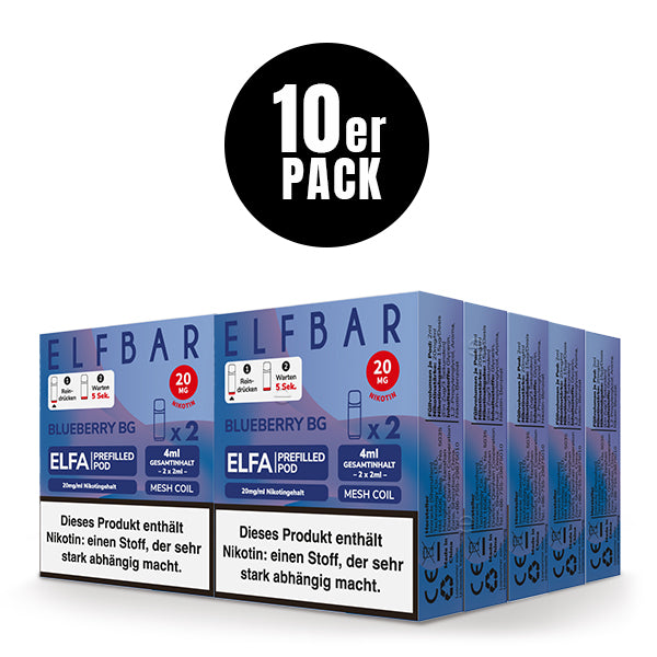 Elfbar ELFA Prefilled Pod Blueberry BG 20mg Nikotin 2er Pack