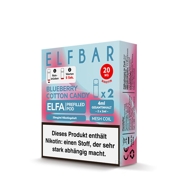 Elfbar ELFA Prefilled Pod Blueberry Cotton Candy 20mg Nikotin 2er Pack