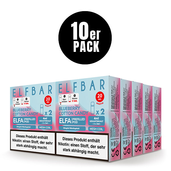 Elfbar ELFA Prefilled Pod Blueberry Cotton Candy 20mg Nikotin 2er Pack