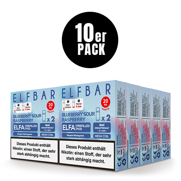Elfbar ELFA Prefilled Pod Blueberry Sour Raspberry 20mg Nikotin 2er Pack