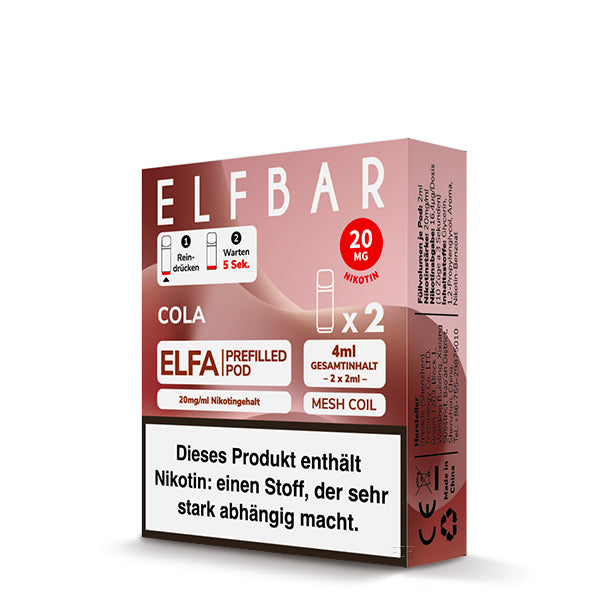 Elfbar ELFA Prefilled Pod Cola 20mg Nikotin 2er Pack