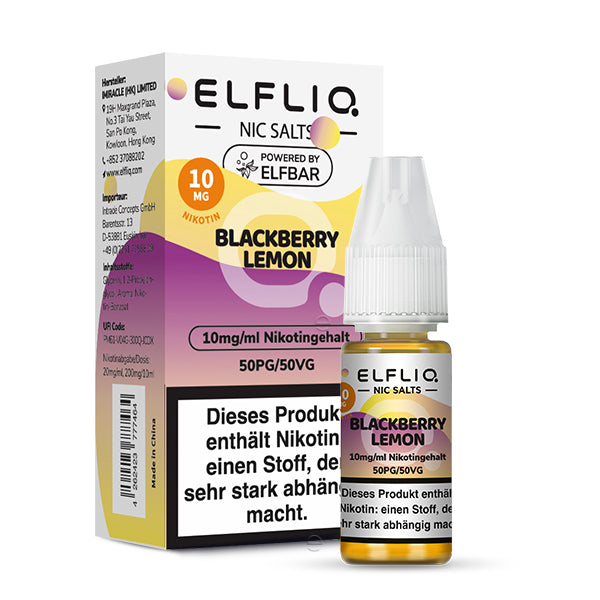 Elfbar Elfliq eLiquid 10ml Blackberry Lemon 10ML
