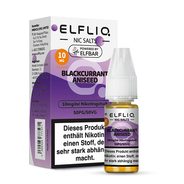 Elfbar Elfliq eLiquid 10ml Blackcurrant Aniseed 10ML
