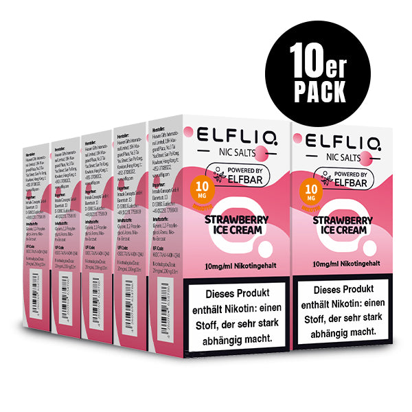 Elfbar Elfliq eLiquid 10ml Strawberry Ice Cream 10ML